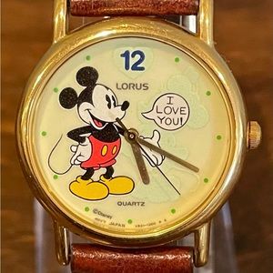 1990’s Glow in the Dark Lorus Mickey Mouse “I love you” Watch